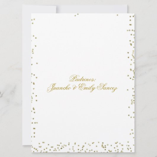 Gold Crest en cross-Gender Neutral Baptisme Invite Kaart (Achterkant)