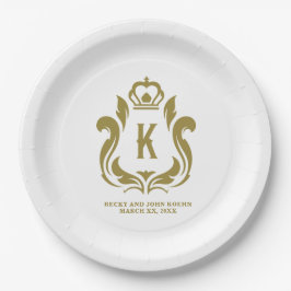 Gold Crest K monogram Papieren Bordje