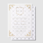 Gold Crest Monogram Lijst bruiloft Vellum Uitnodigingen (Offset (Uitnodiging))