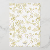 Gold Crest Monogram repetitiediner Folie Uitnodiging (Achterkant)