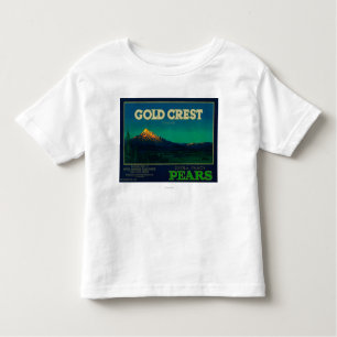 Gold Crest Pear Crate LabelHood River, OF Kinder Shirts