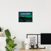 Gold Crest Pear Crate LabelHood River, OF Poster (Thuiskantoor)