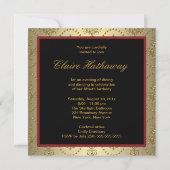 Gold Crest Red Bow Vrouwen Elegant 50ste Verjaarda Kaart (Achterkant)