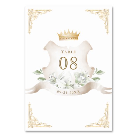 Gold Crest Royal Crown bruiloft Kaart (Achterkant)