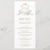 Gold Crest Royal Crown bruiloft Menu (Voorkant)