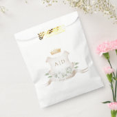 Gold Crest Royal Crown Bruiloft Monogram Bedankzakje (Gezegeld)