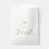 Gold Crest Royal Crown Bruiloft Monogram Bedankzakje (Voorkant)