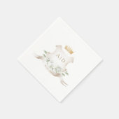 Gold Crest Royal Crown Bruiloft Monogram Servet (Hoek)