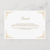 Gold Crest Royal Indian Peacock bruiloft details Informatiekaartje (Voorkant)