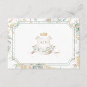 Gold Crest Royal Indian Peacock bruiloft details Informatiekaartje (Achterkant)