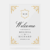 Gold Crest Wedding Welcome Acryl Bord (Voorkant)