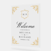 Gold Crest Wedding Welcome Acryl Bord (Hoek)
