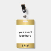 Gold Crew Staff Event Badge (Voorzijde met clip)