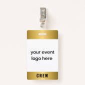 Gold Crew Staff Event Badge (Voorkant met clip)