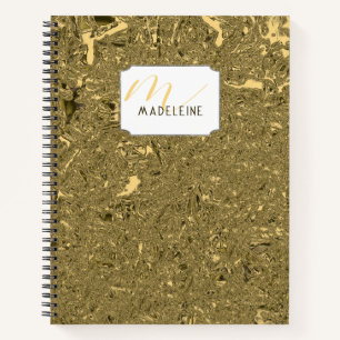 Gold CrFolie Monogrammed Girly School Notitieboek