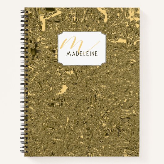 Gold CrFolie Monogrammed Girly School Notitieboek (Voorkant)