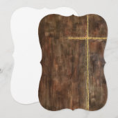 Gold Cross 5x7 Invitation Bracket Kaart (Voorkant / Achterkant)