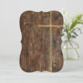 Gold Cross 5x7 Invitation Bracket Kaart (Staand voorkant)