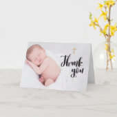 Gold Cross Baby Baptisme Hartelijk dank Kaart (Gele Bloem)