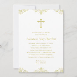 Gold Cross Baptism/Christening Kaart
