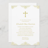 Gold Cross Baptism/Christening Kaart (Voorkant / Achterkant)