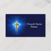 Gold Cross Blue Sky Church Pastor Visitekaartjes (Voorkant)