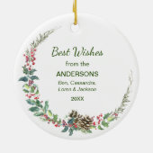 Gold Cross Bouquet Blessed Christmas Keramisch Ornament (Achterkant)