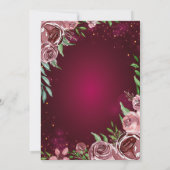 Gold Cross Burgundy Rozen Eerste Heilige Communie Kaart (Achterkant)