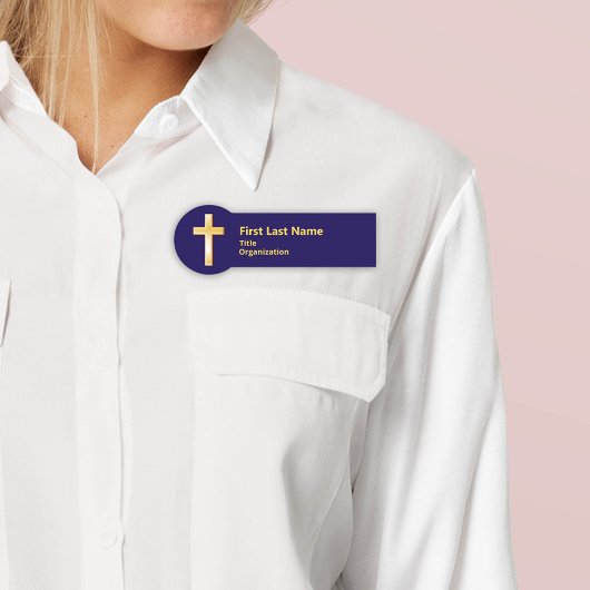 Gold Cross Christelijke naamplaatje