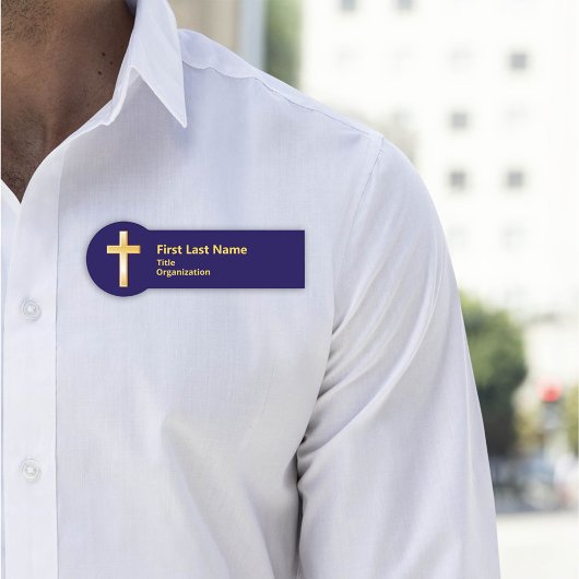 Gold Cross Christelijke naamplaatje