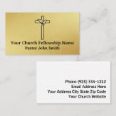 Gold Cross Dove Church Pastor Visitekaartjes (Voorkant / Achterkant)