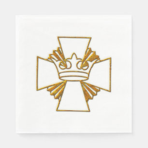 Gold Cross en Crown Servetten
