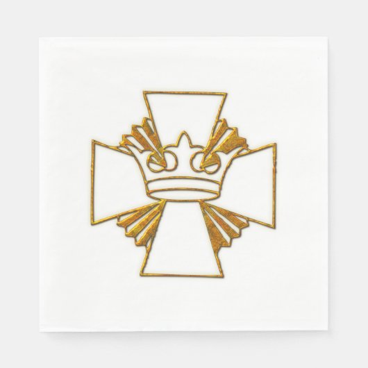 Gold Cross en Crown Servetten (Voorkant)