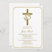 Gold Cross en Dove Bevestiging Kaart (Voorkant / Achterkant)