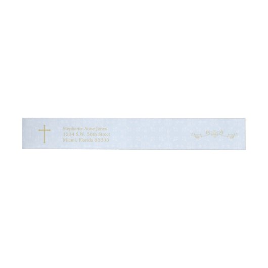 Gold Cross en Laurels in Light Blue (Individueel)