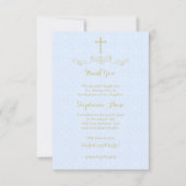 Gold Cross en Laurels in Light Blue Bedankkaart (Voorkant)