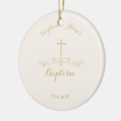 Gold Cross en Laurels Keramisch Ornament (Links)
