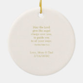 Gold Cross en Laurels Keramisch Ornament (Achterkant)