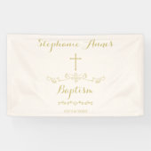 Gold Cross en Laurels Spandoek (Horizontaal)