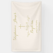 Gold Cross en Laurels Spandoek (Verticaal)