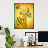 Gold Cross en Shamrocks Poster (Thuiskantoor)