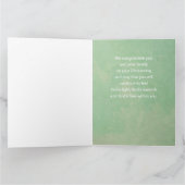 Gold Cross Eucalyptus Christening Kaart (Binnen)