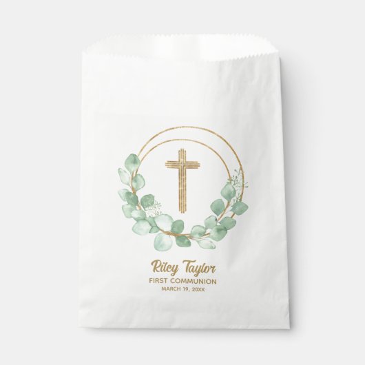 Gold Cross Eucalyptus First Community Bedankzakje (Voorkant)