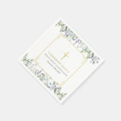 Gold Cross Floral Eerste Heilige Communie Servet (Hoek)