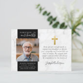 Gold Cross Fotosympathie Funeral Bedankkaart (Staand voorkant)