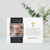 Gold Cross Fotosympathie Funeral Bedankkaart (Staand voorkant)