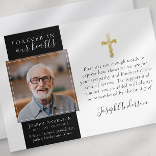 Gold Cross Fotosympathie Funeral Bedankkaart