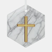 Gold Cross Glas Ornament (Voorkant)