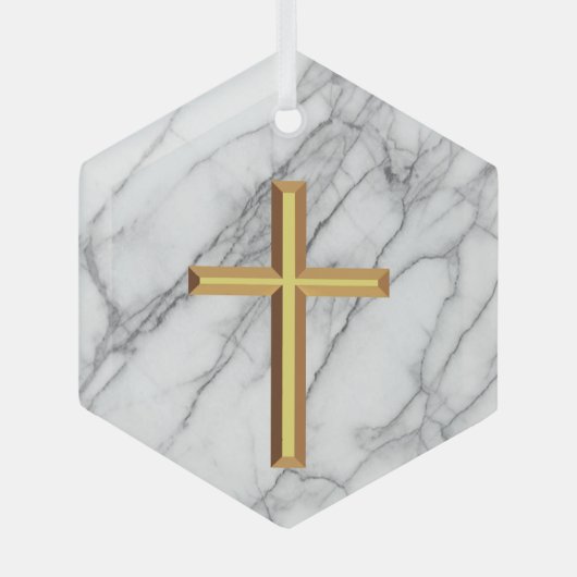 Gold Cross Glas Ornament (Voorkant)