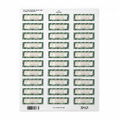Gold Cross Glitter Greenery Return Address Label (Full Sheet)